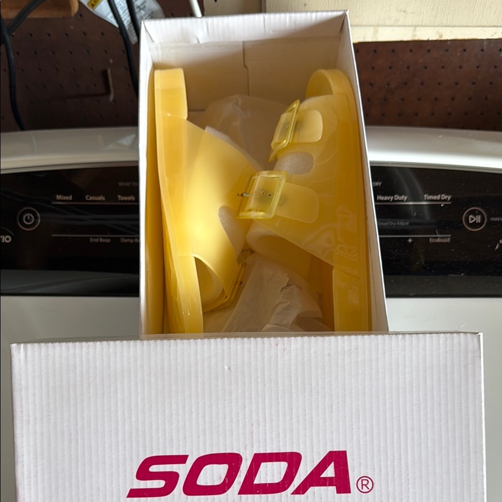 Soda Yellow Slide Sandals